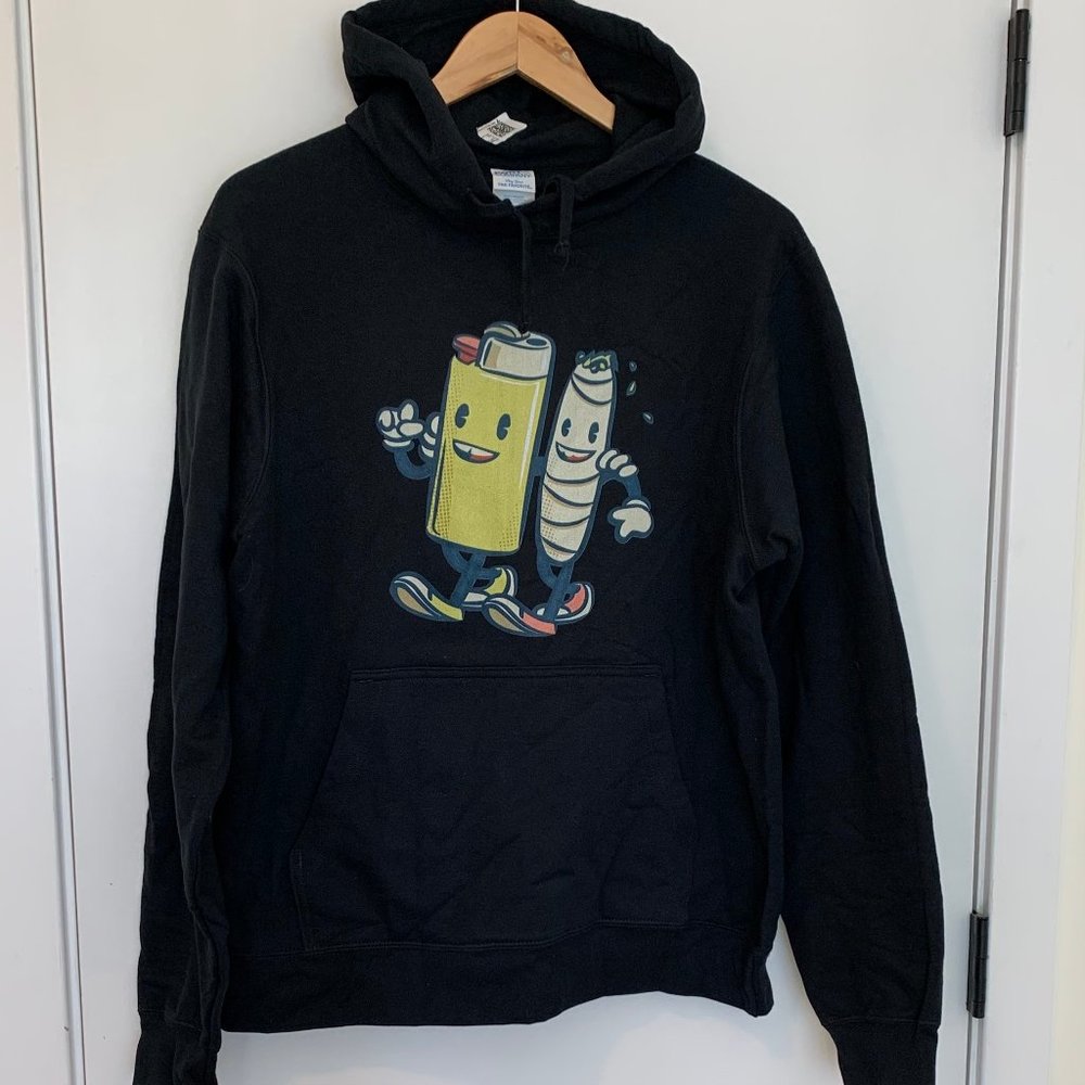 Cartoon Hoodie -Mens -Medium -Black -NWT